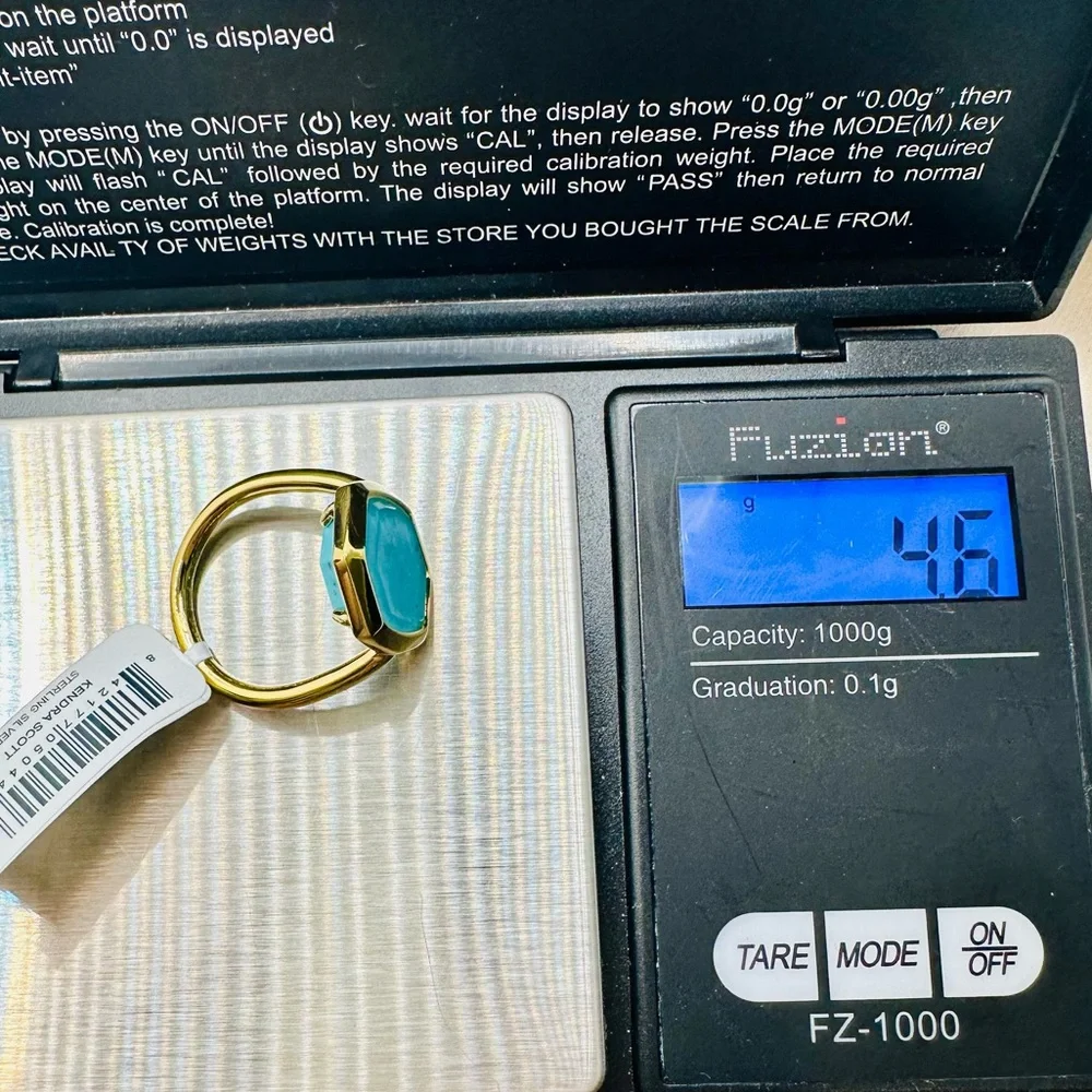 NEW! Kendra Scott Davis 18k Gold Vermeil Turquoise Cocktail Ring - Picture 17 of 17